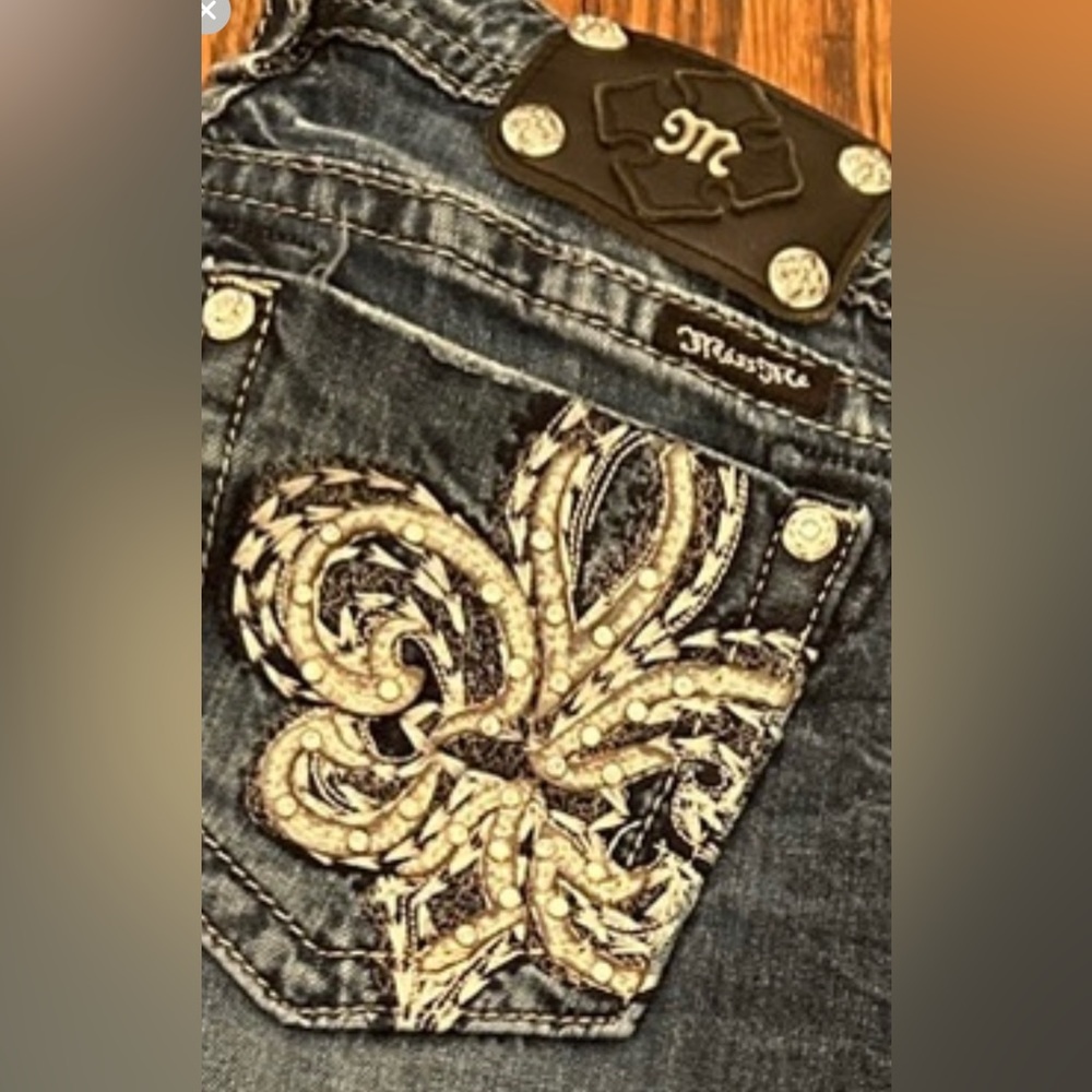 Miss Me Dark Blue Embellished Boot Cut Jeans